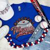 Baseball Mama Sequin Patch on Royal Blue Tee - Also in Plus Size