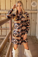 Bandera Hills Aztec Button Up Top or Dress - Also in Plus Size