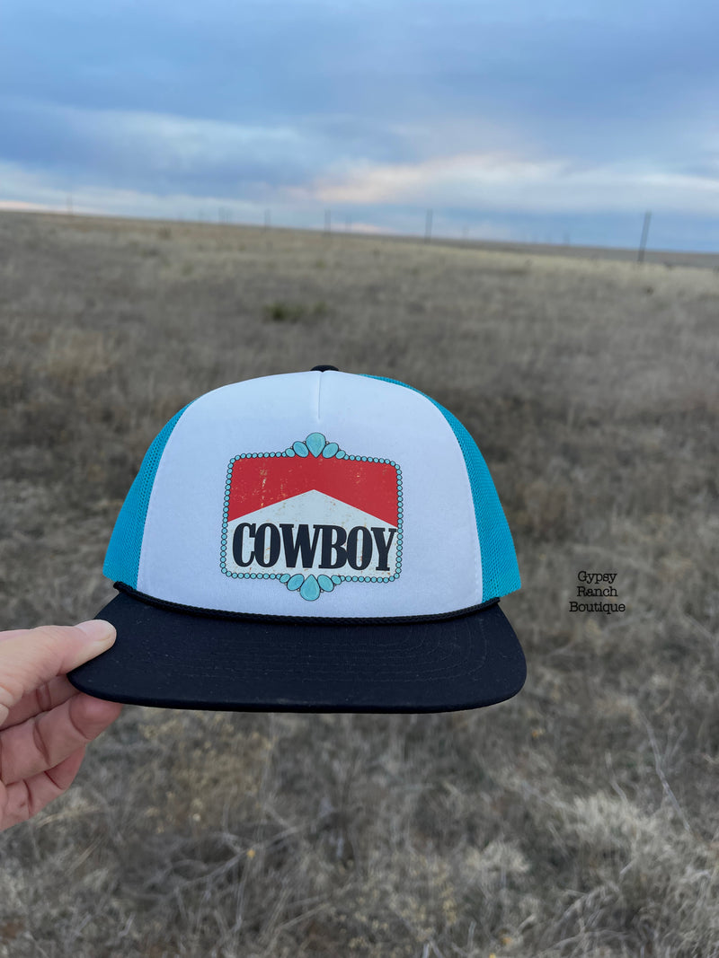 Cowboy Concho Turquoise Trucker Cap