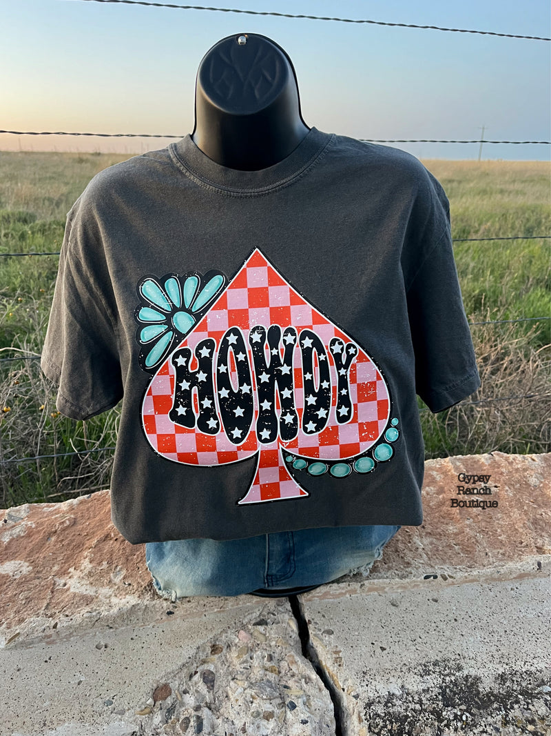 HOWDY Spade Checkered Tee - Also in Plus Size