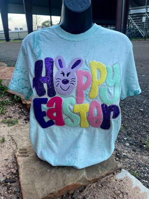 Happy Easter Sequin Patch Top - Also in Plus Size