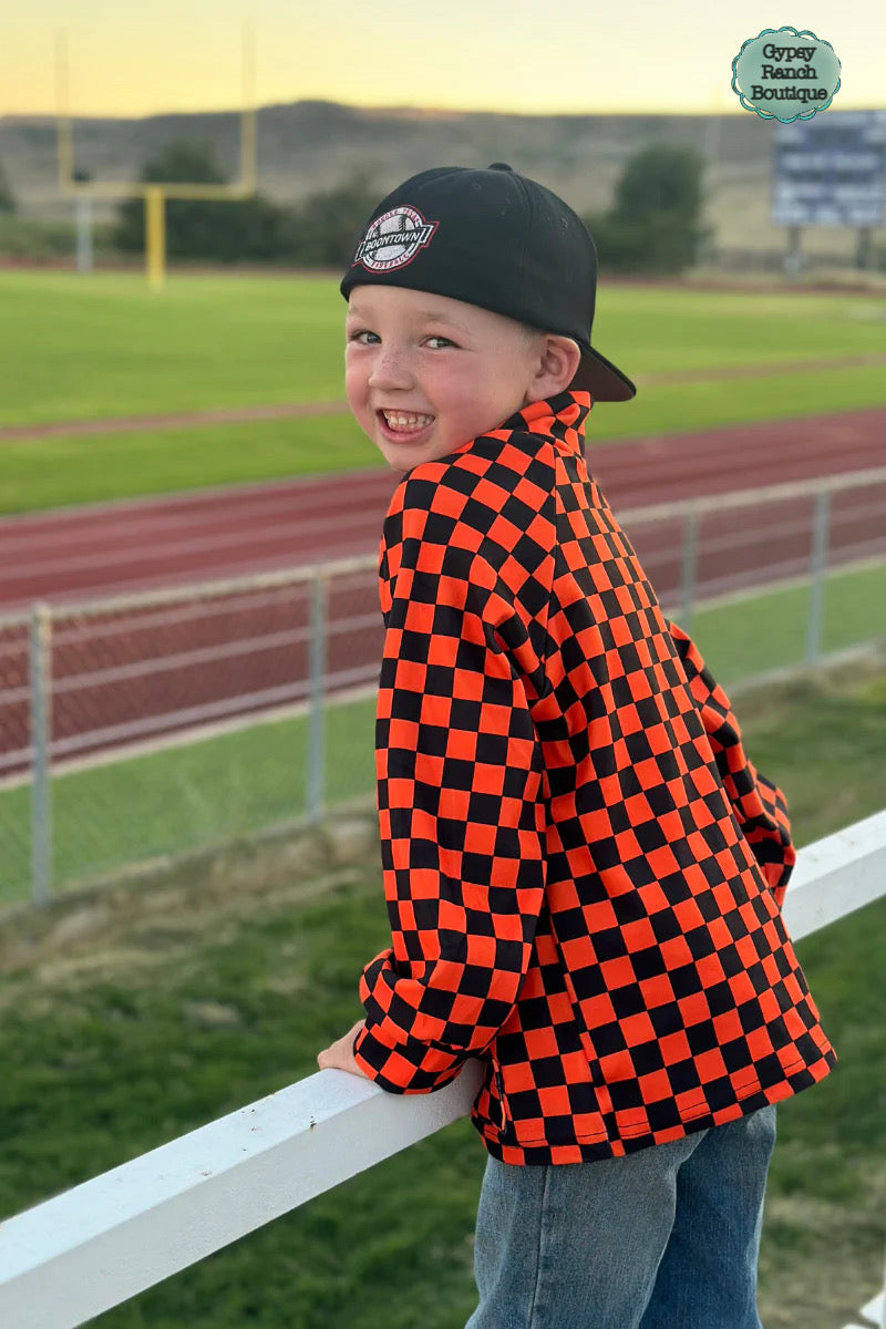 Kids Pep N Your Step Orange & Black Pullover Top