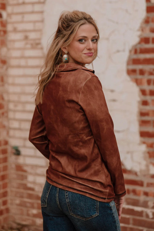 Cowgirl Fade Saddle Stonewash  Pullover - Also in Plus Size