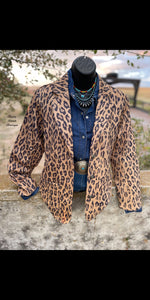 Sierra Blanca Leopard Cactus Suede Blazer - Also in Plus Size