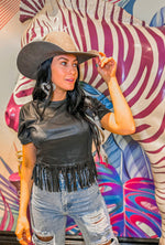 Cadillac Ranch Black Fringe Top - Also in Plus Size