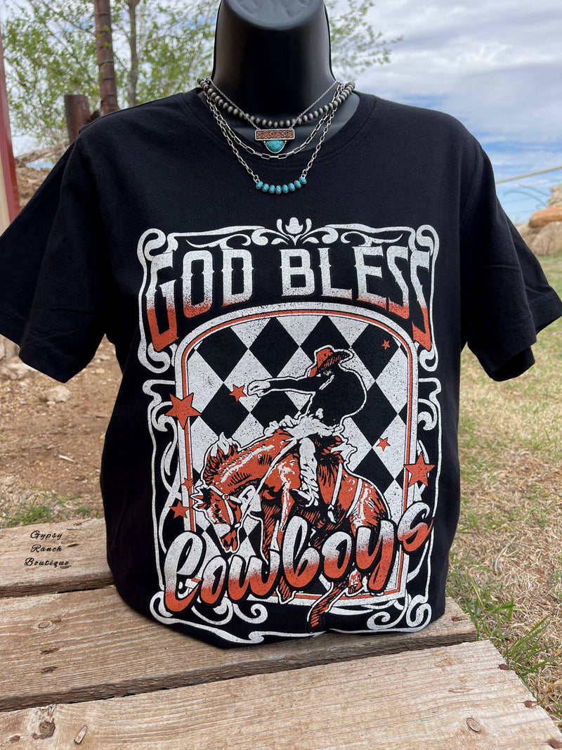 God Bless Cowboys Top - Also in Plus Size