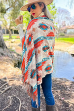 Scottsdale Aztec Poncho Style Cardigan - Also in Plus Size
