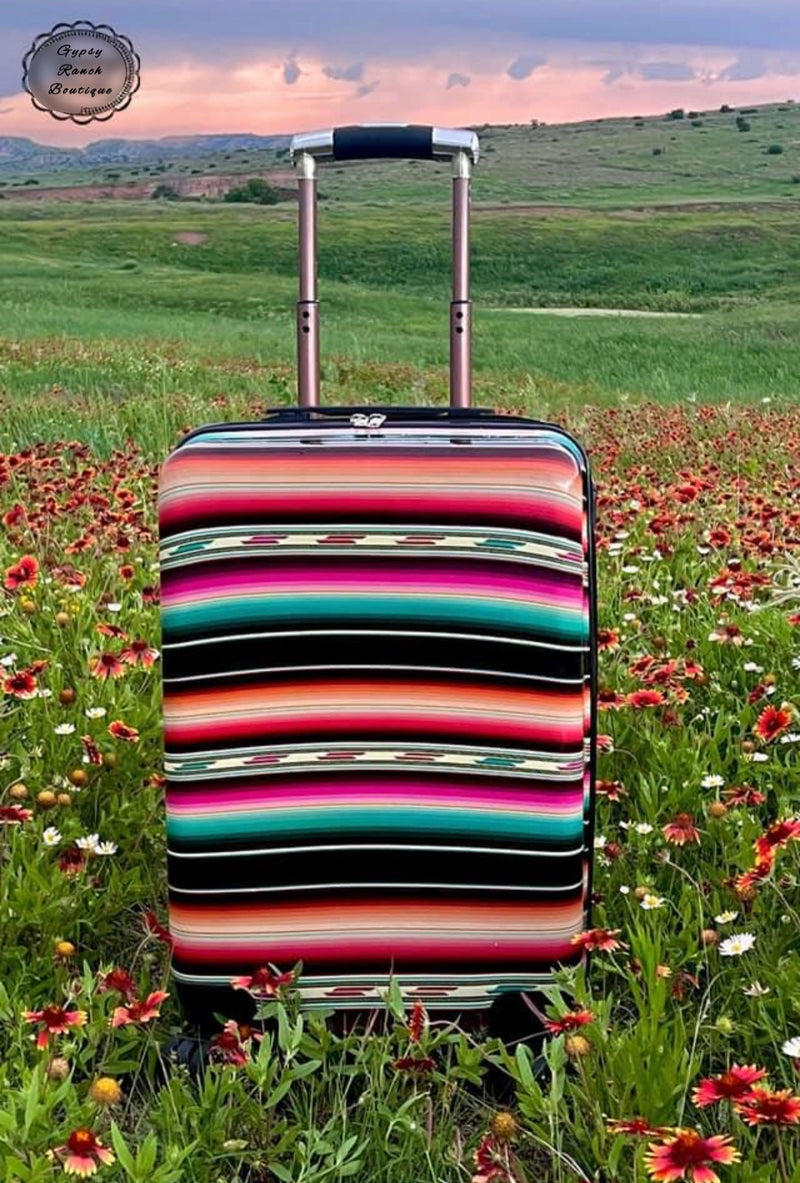 Rolling Rambler Serape Leopard Hard Sided Luggage SuitCase