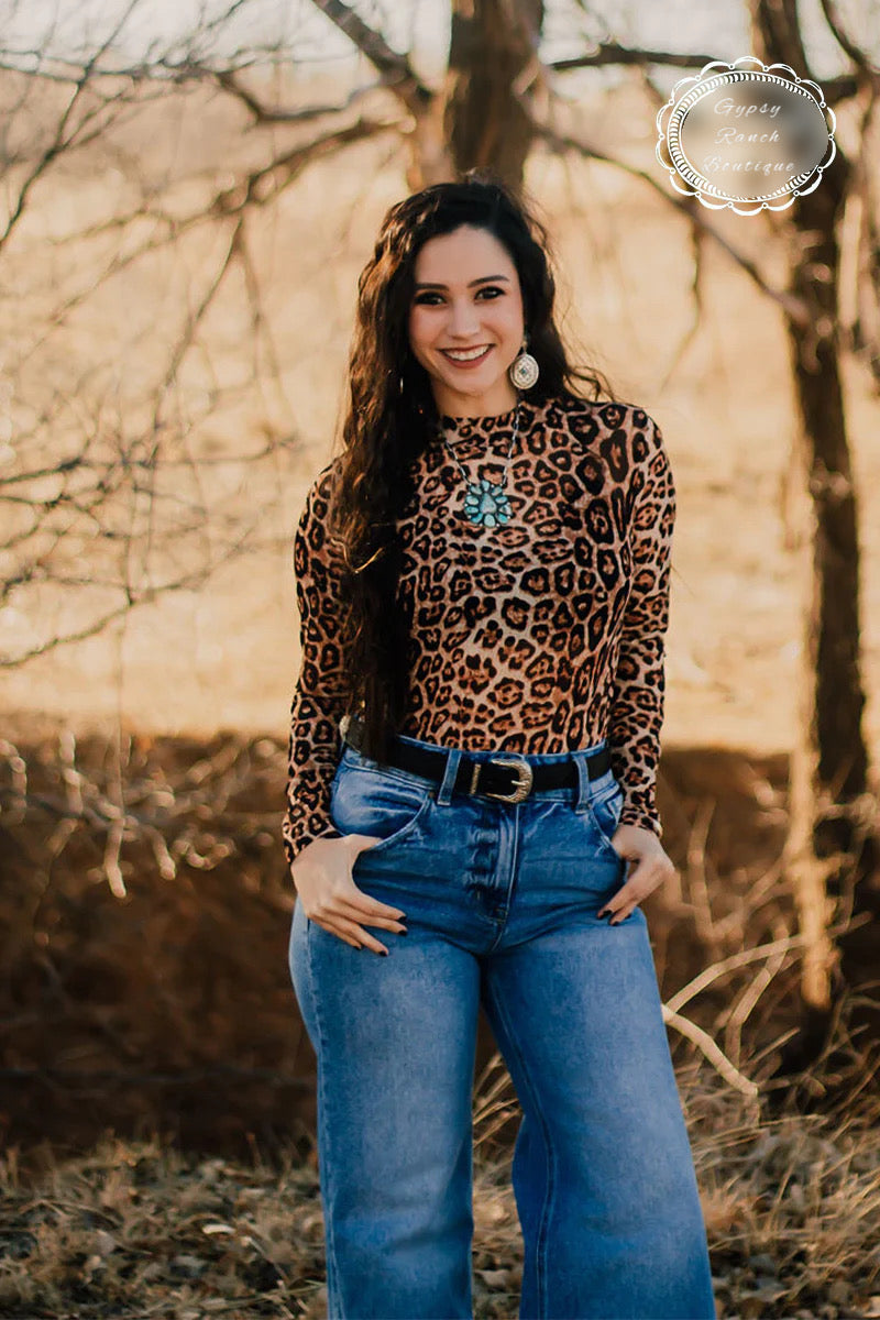 Here For the Party Leopard Mesh Layering Top - Also in Plus Size