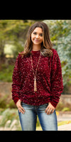 Harlow Maroon Sequin Top  - Also in Plus Size