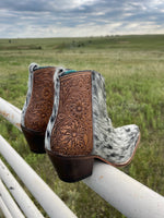 Llano Cowhide Tooled Leather Boots