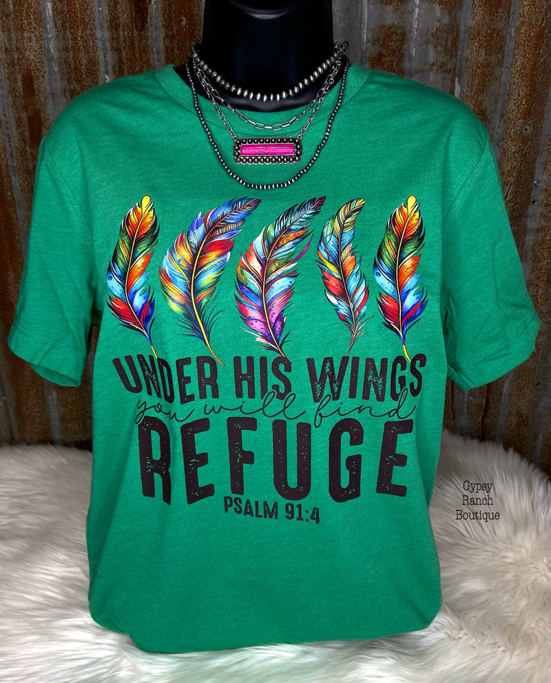 Under His Wings You Will Find Refuge Top - Also in Plus Size