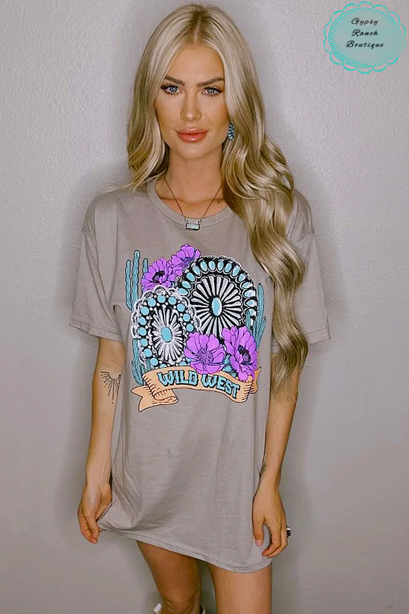 Wild West Concho T-Shirt Dress -Also in Plus Size