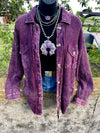 Preslee Purple Acid Wash Shacket - Also in Plus Size