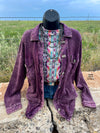 Preslee Purple Acid Wash Shacket - Also in Plus Size