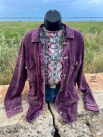 Preslee Purple Acid Wash Shacket - Also in Plus Size