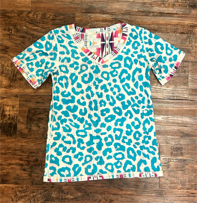 Deuce’s Wild Reversible Aztec Leopard Top - Also in Plus Size