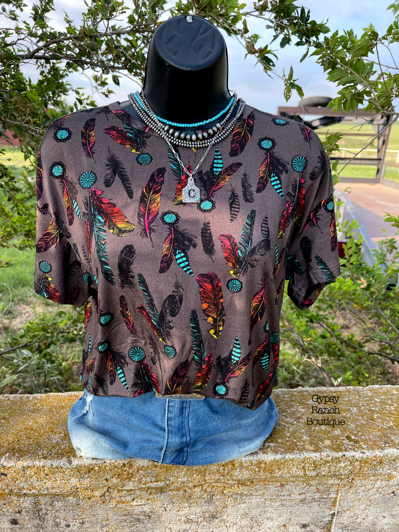 Presidio County Feather Top - Also in Plus Size