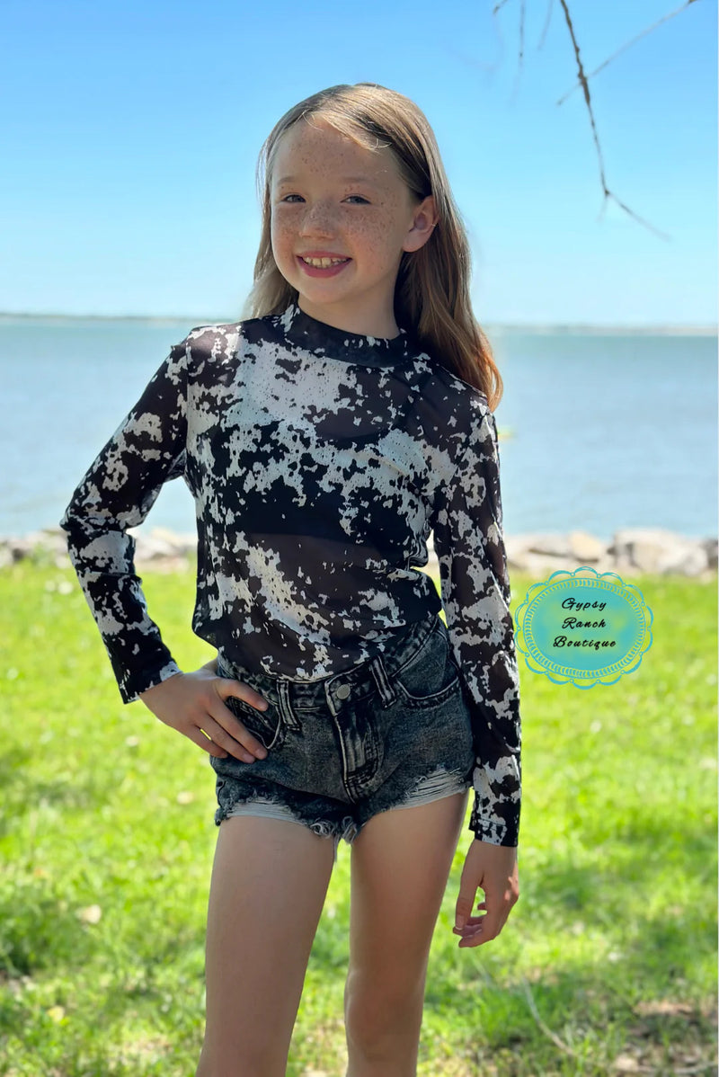 Kids Mesquite Cowhide Mesh Top