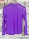 Primrose Purple with Rhinestone Mesh Layering Top