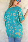 Haivala Leopard Turquoise Top - Also in Plus Size