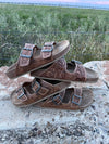 Braelyn Tooled Leather Sandals