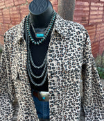 Denver Leopard Black Pearl Snap Shacket Top - Also in Plus Size