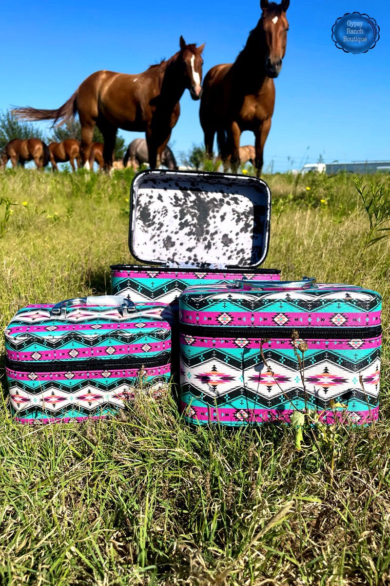 Remuda Aztec Cow Cosmetic Set