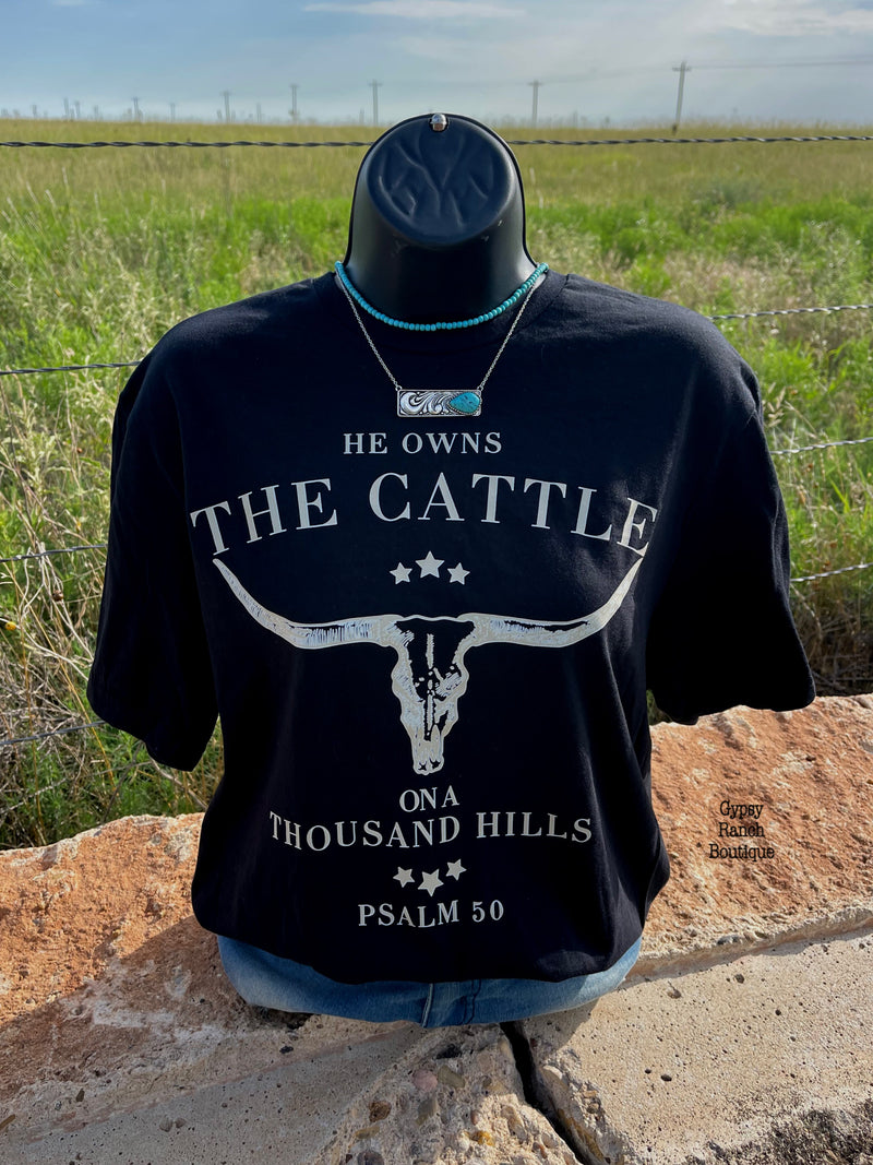 He Owns the Cattle on a Thousand Hills Psalm 50 Top - Also in Plus Size