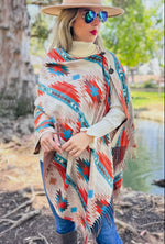 Scottsdale Aztec Poncho Style Cardigan - Also in Plus Size