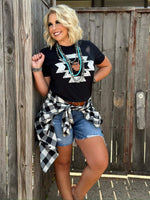 Ally Aztec Rust & Black Top - Also in Plus Size