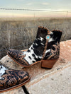 Mesa Valley Cowhide Tooled Leather Cross Boots