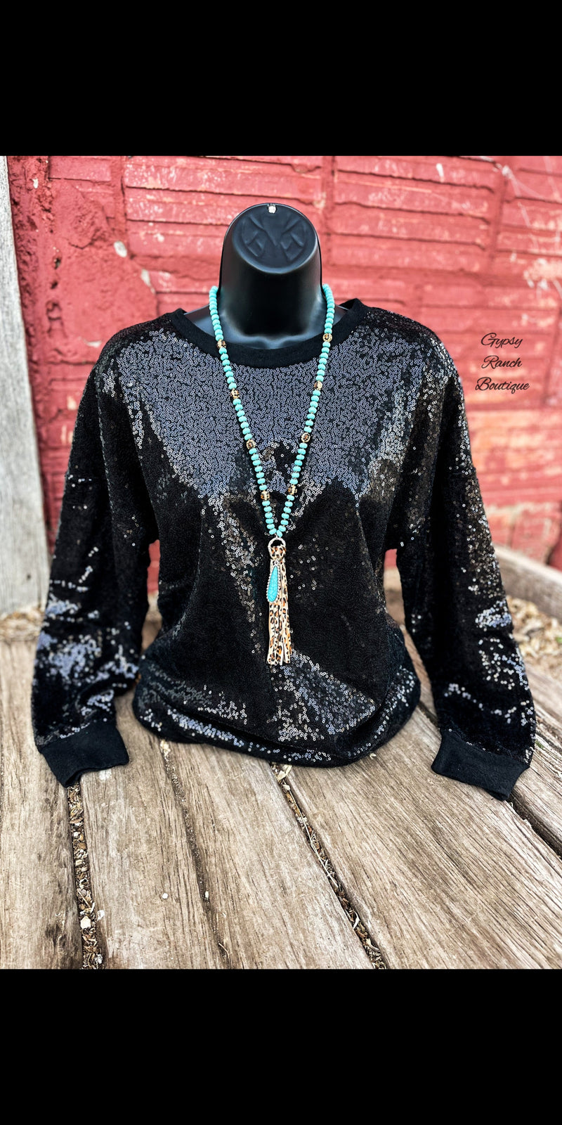 Broadway Black Sequin Top - Also in Plus SIze