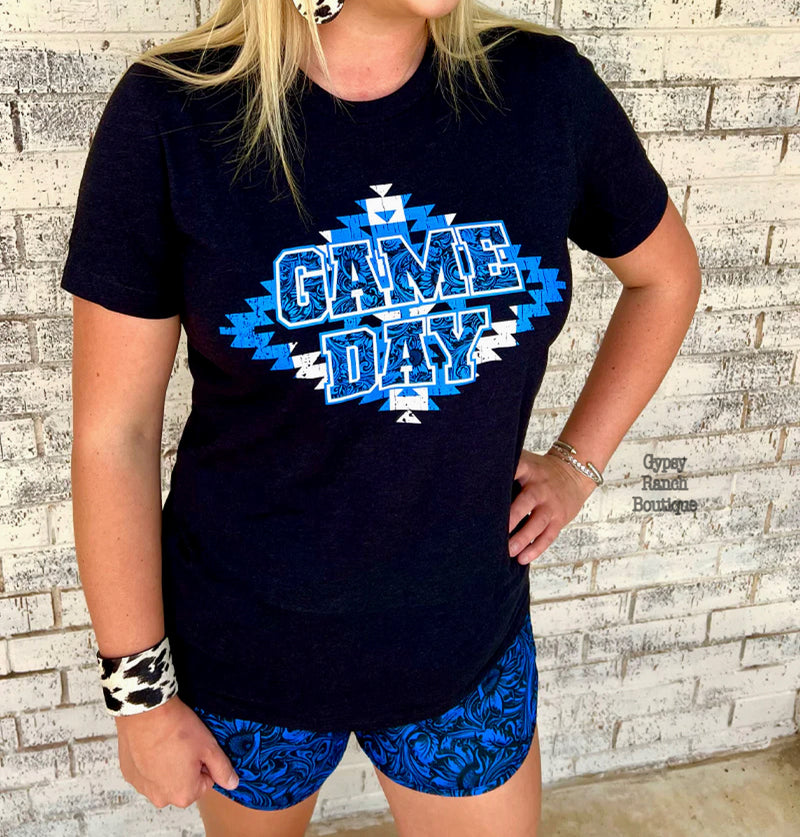 Game Day Royal Blue Aztec Top - Also in Plus Size