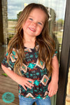 Flipping Sides Leopard Aztec Reversible Top - Kids