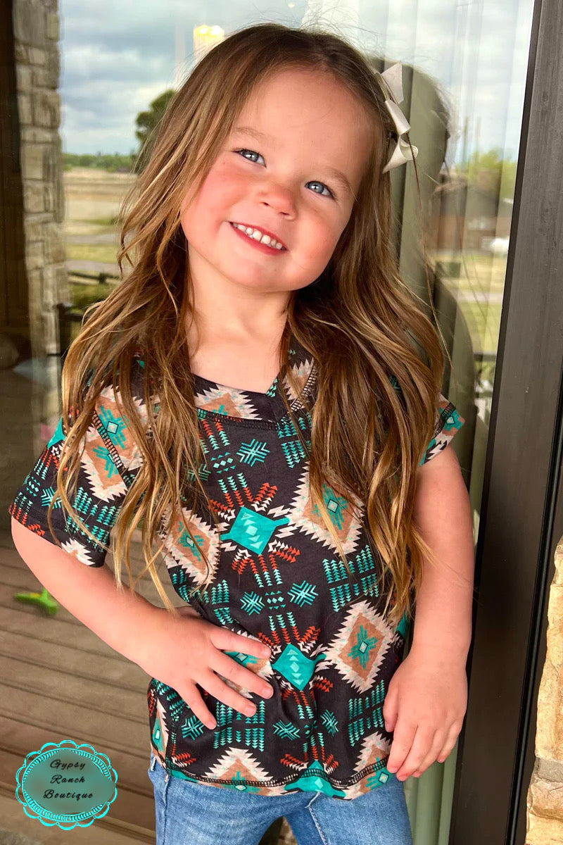 Flipping Sides Leopard Aztec Reversible Top - Kids
