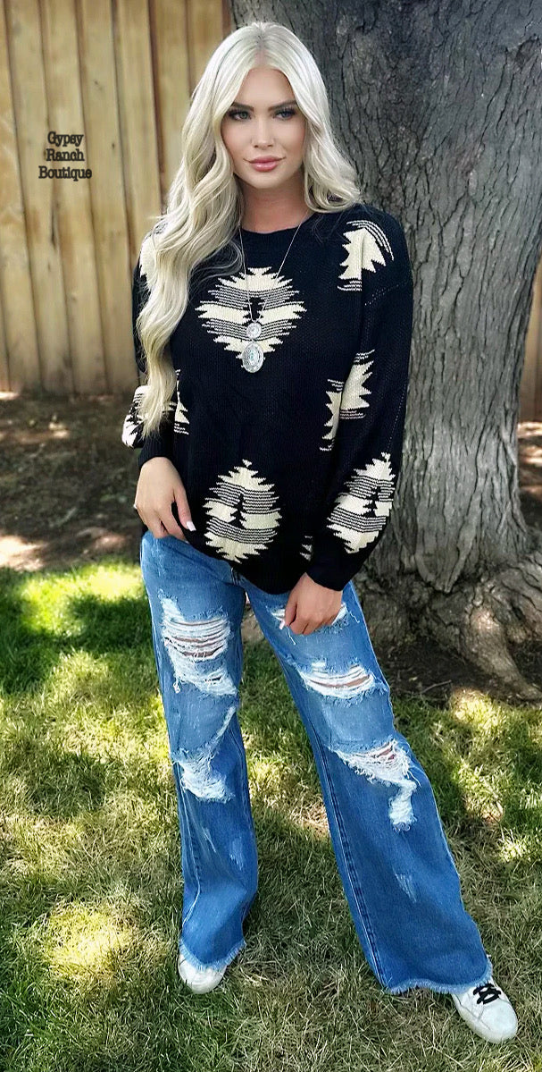 Crosbyton Tribal Sweater Top -Also in Plus Size