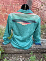 Cordova Turquoise Serape Suede Blazer - Also in Plus Size