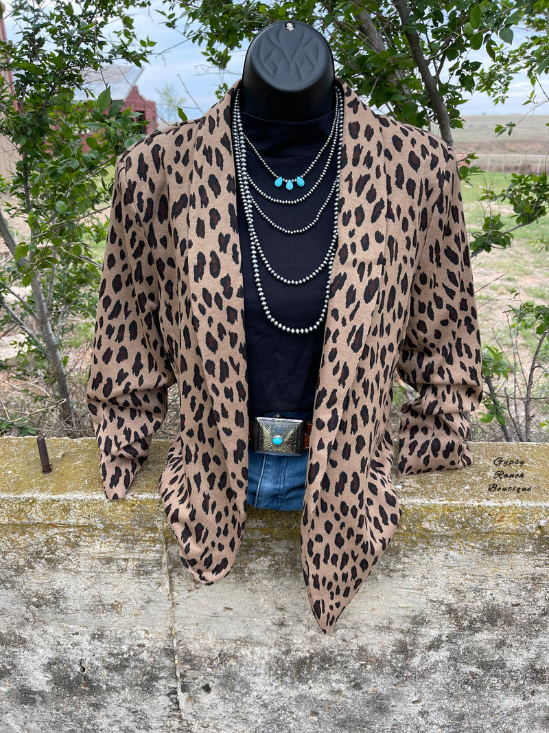 Last Resort Leopard Blazer Style Cardigan