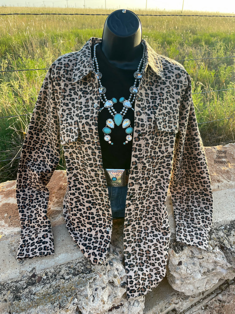 Denver Leopard Shacket Top - Also in Plus Size