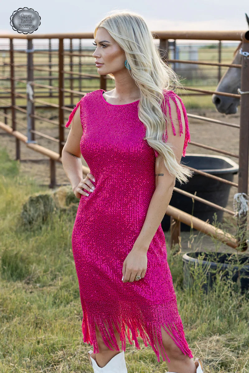 County Line Pink Sequin Dress