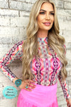 Down River Aztec Mesh Layering Top - Also in Plus Size