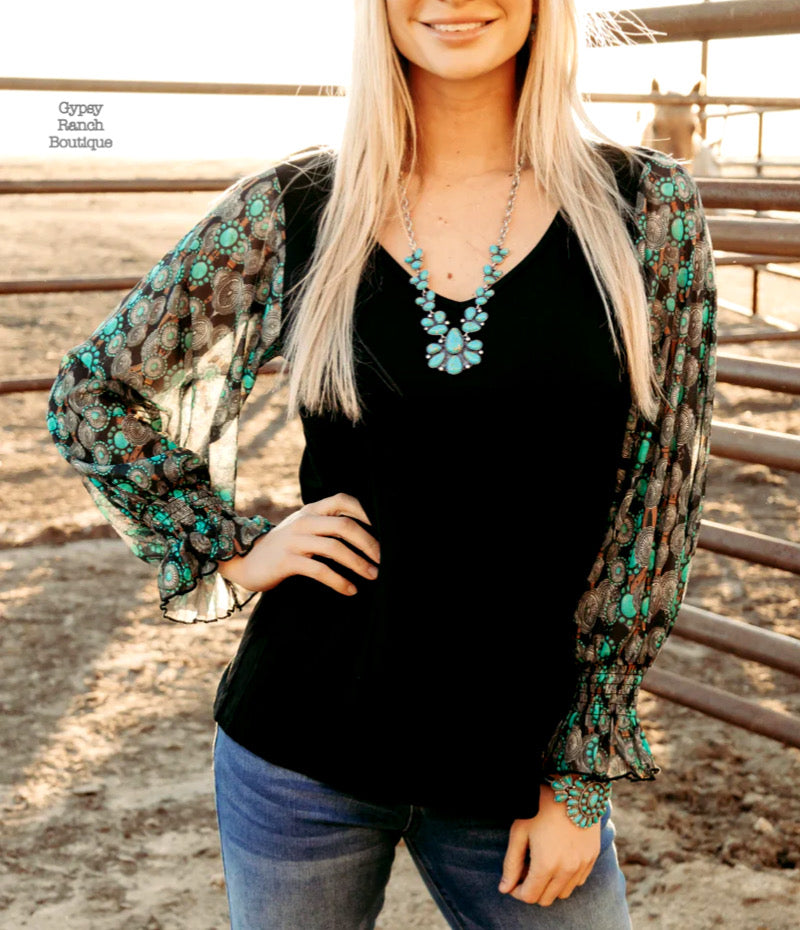Turquoise State Line Top - Also in Plus Size