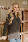 Danli Black Ribbed Pullover Top - Also in Plus Size