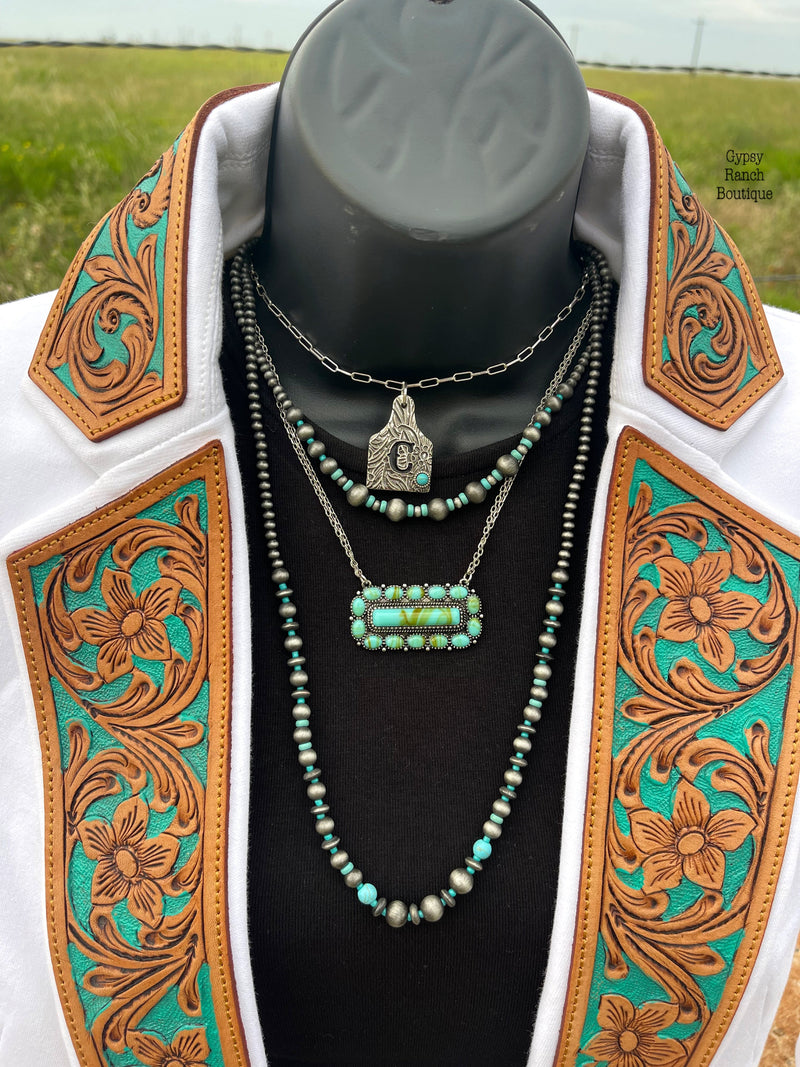 Genuine turquoise bar necklace deals
