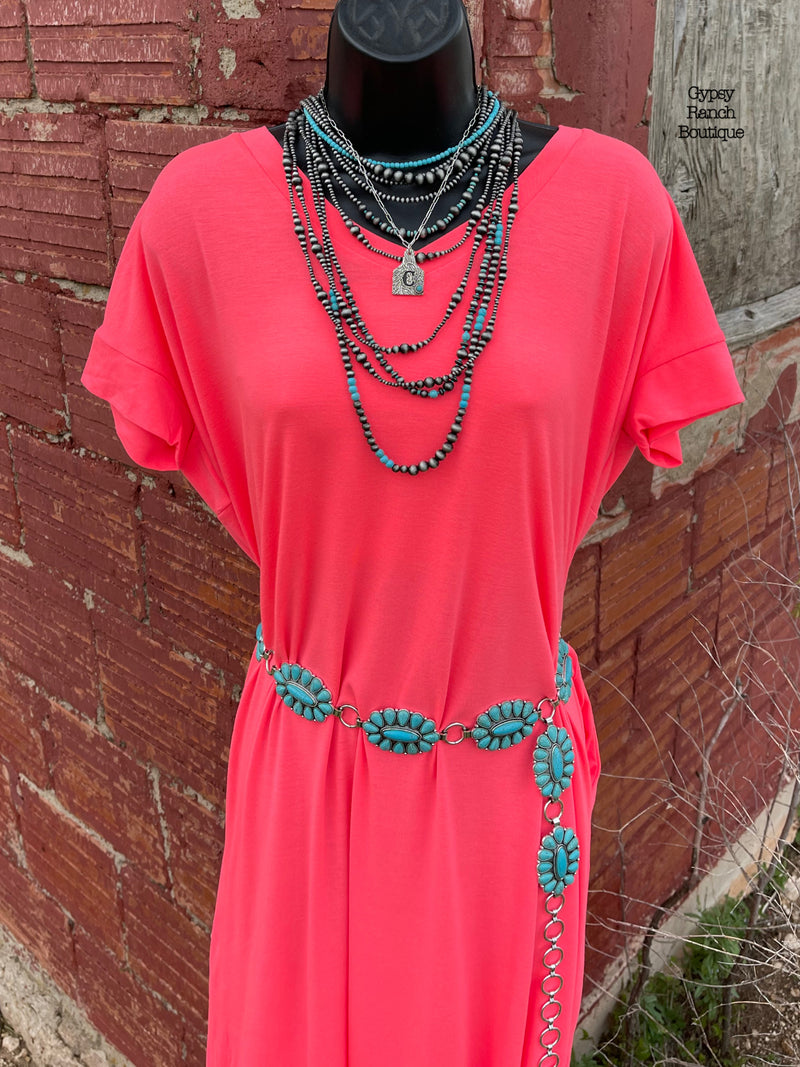 Hallie Hot Coral Maxi Dress - Also in Plus Size