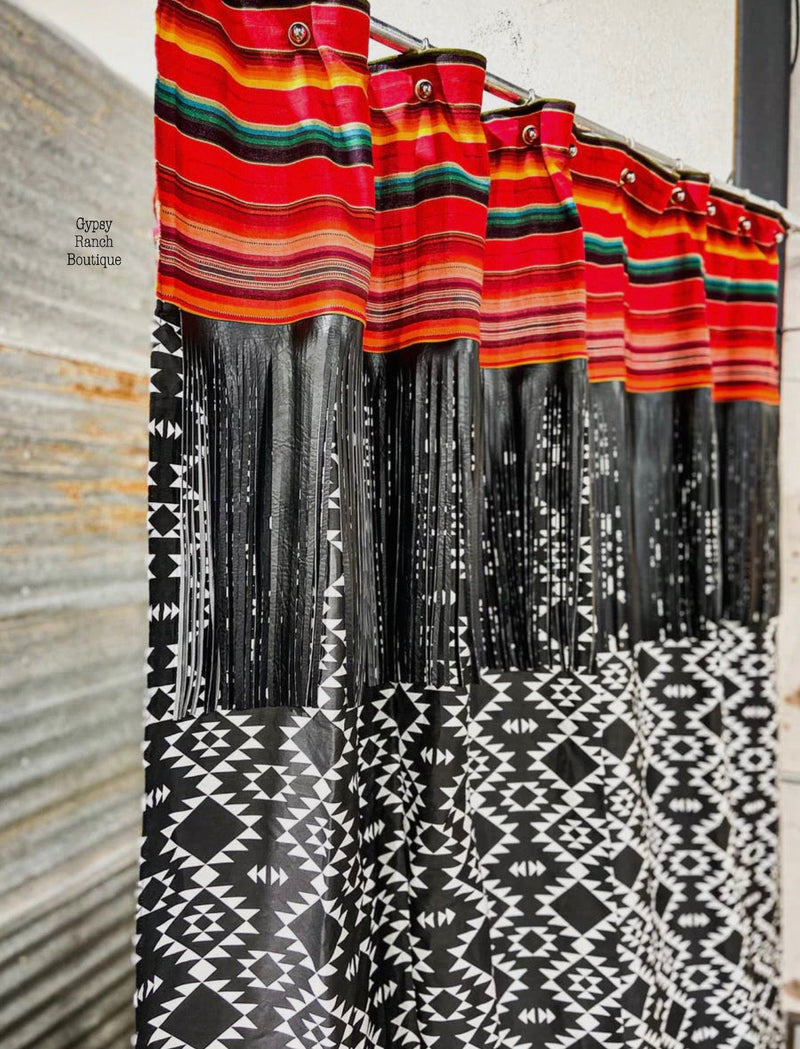 Bar S Ranch Serape Aztec Fringe Shower Curtain