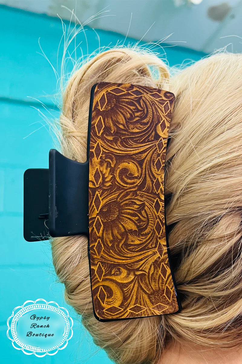 Sterling Kreek Leather Hair Clip