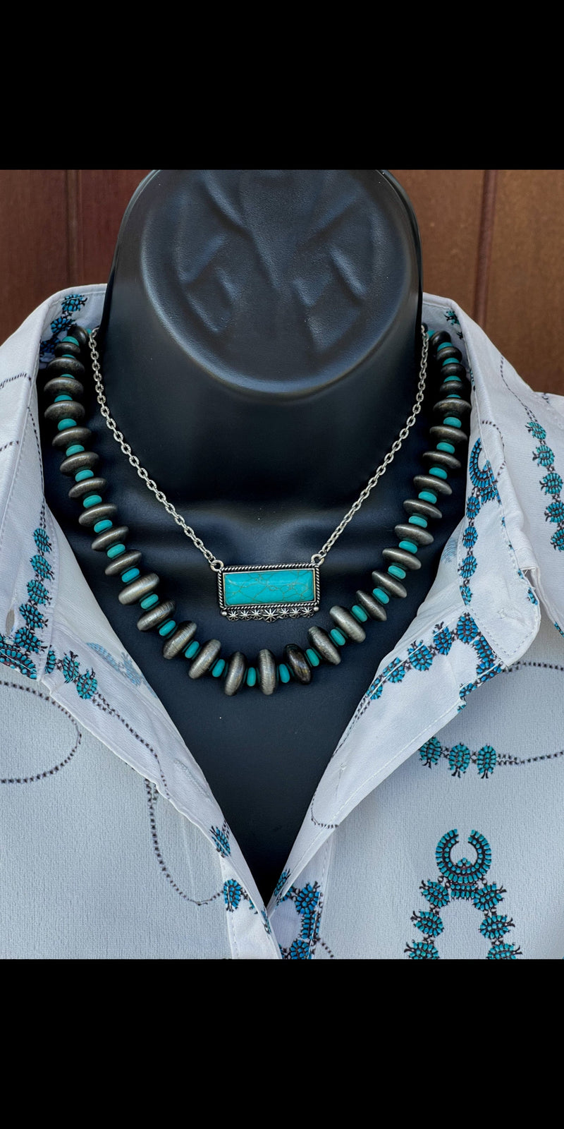 Kaycee Sterling Pearl & Turquoise Necklace