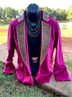 Copperhead Road Pink Tooled Leather Blazer - Also in Plus Size